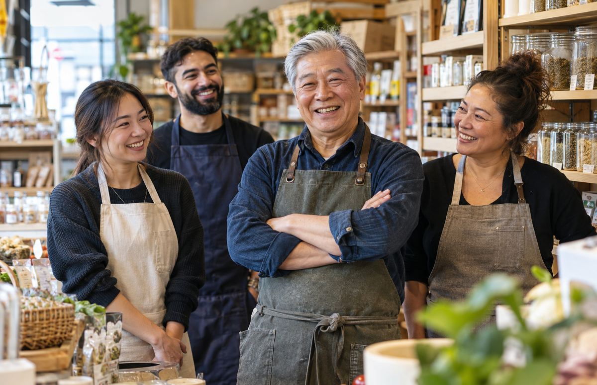 Mixed-age retail team
